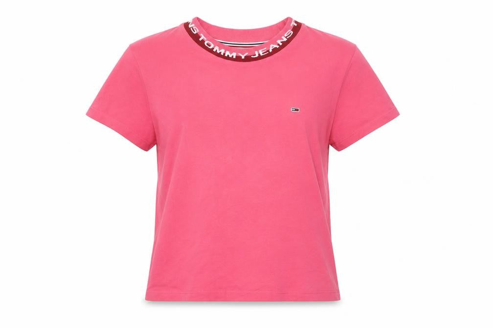 Tommy Jeans Womens Pink Cotton Crew Neck T-Shirt Size M