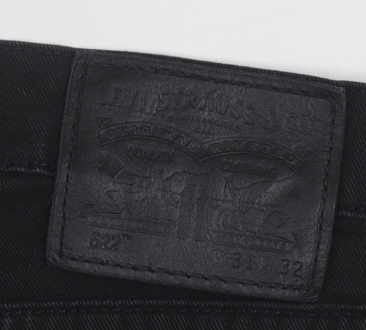 Levi's 522 Men's Black Slim Straight Jeans 31x32 Denim