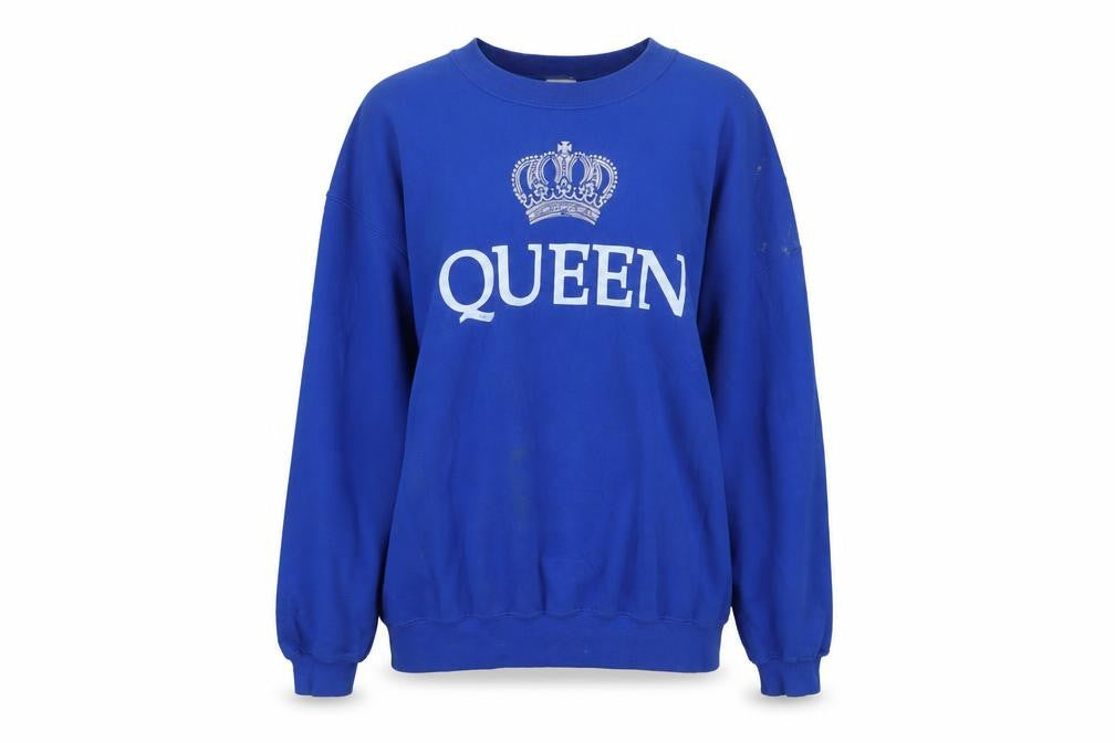 Gildan Women's Blue QUEEN Crown Graphic Pullover Sweatshirt L