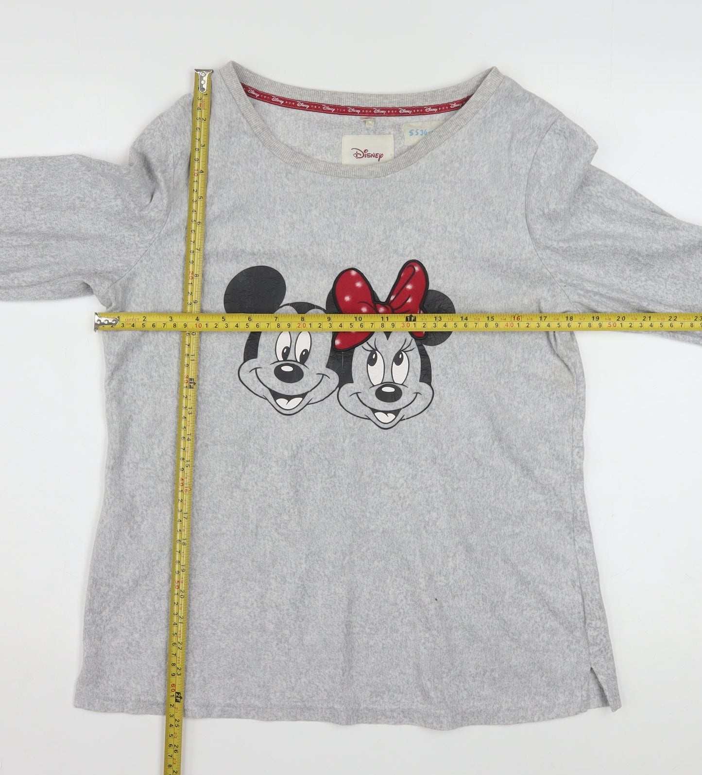 Disney Womens Grey Mickey & Minnie Long Sleeve Pyjama Top M