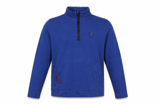 Puma Men's Blue XL 1/4 Zip Ferrari Logo Sweatshirt Pullover