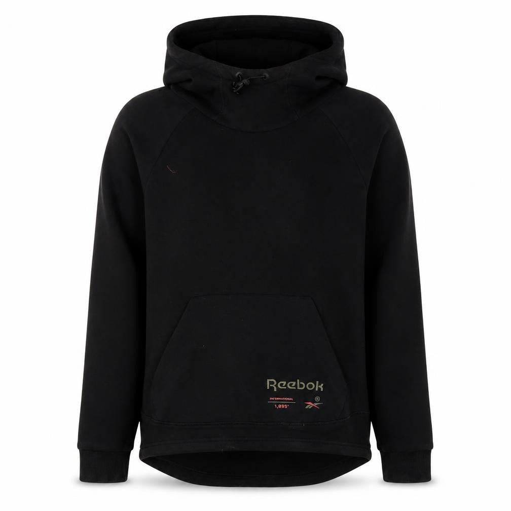 Reebok Men’s Black XS Pullover Hoodie Fleece Cotton Blend