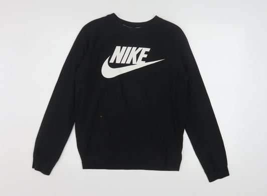 Nike Men’s Black XS Pullover Sweatshirt Graphic Logo Crew Neck