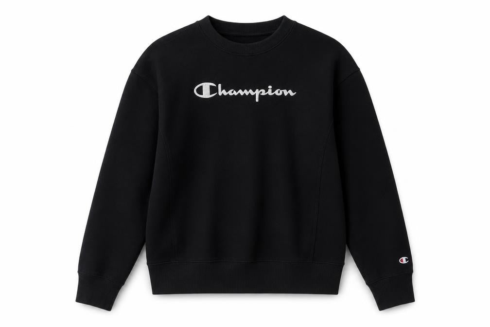 Champion Boys Black Pullover Sweatshirt 15-16 Years Crew Neck Logo