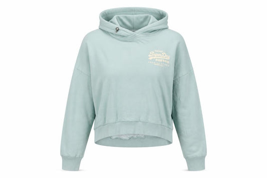Superdry Women's Mint Green Pullover Hoodie Size 18 Graphic Print