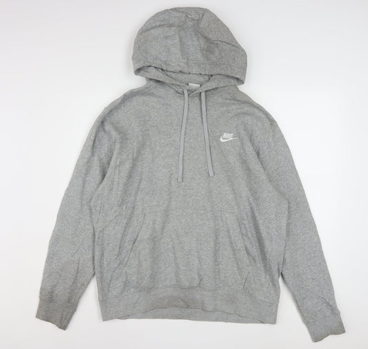 Nike Men's Grey Pullover Hoodie M Regular Fit Sportswear
