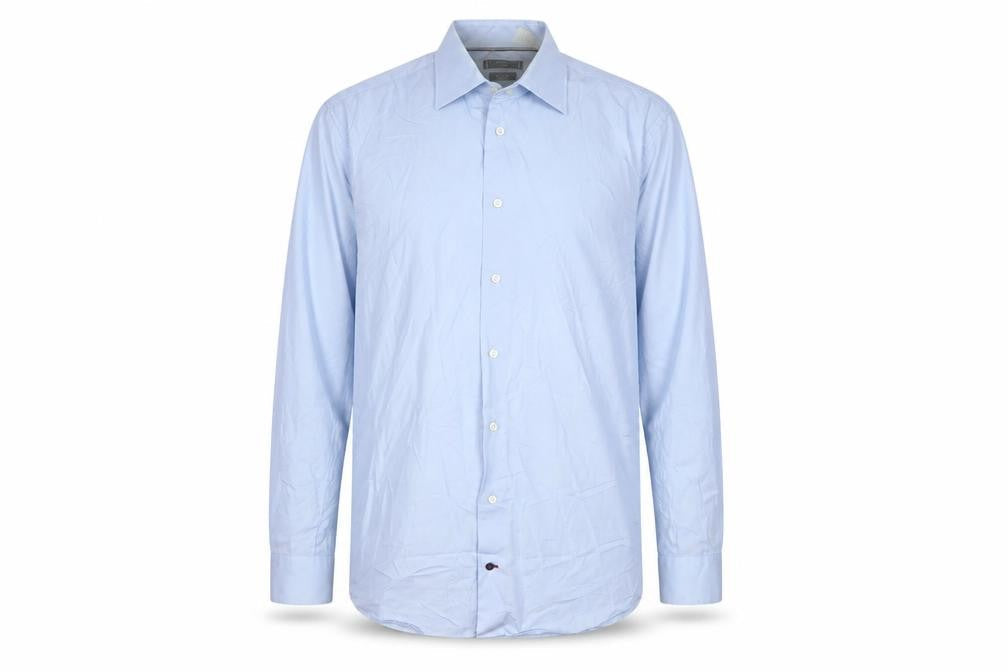Tommy Hilfiger Men's Blue Regular Fit Long Sleeve Button-Up Shirt Size 15.75/40
