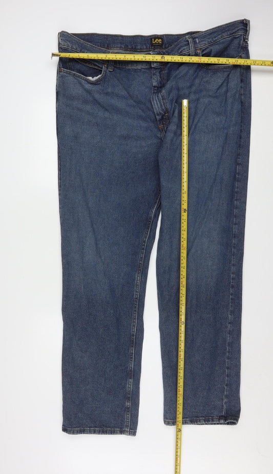 Lee Men's Blue Denim Straight Jeans 42x32 Big & Tall