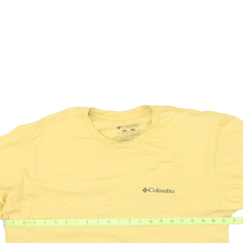 Columbia Men's Yellow Graphic Print Crew Neck Cotton T-Shirt XL