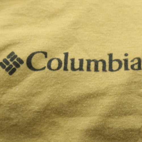 Columbia Men's Yellow Graphic Print Crew Neck Cotton T-Shirt XL
