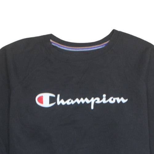 Champion Mens Black 3XL Pullover Sweatshirt Crew Neck Fleece