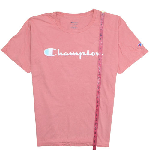 Champion Men's Pink XL Crew Neck Logo T-Shirt