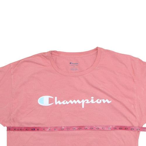 Champion Men's Pink XL Crew Neck Logo T-Shirt