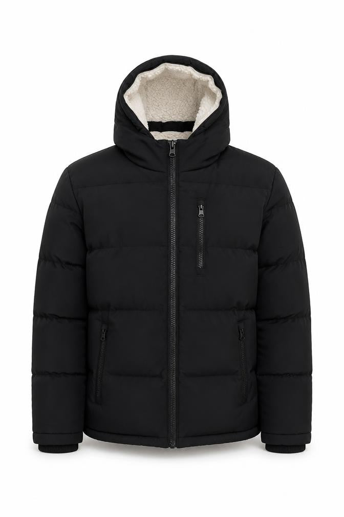 SoulCal Men’s Black Puffer Hooded Jacket Size S