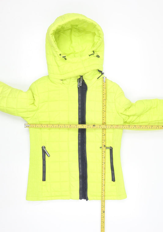 Superdry Women's Yellow Hooded Puffer Jacket Size S