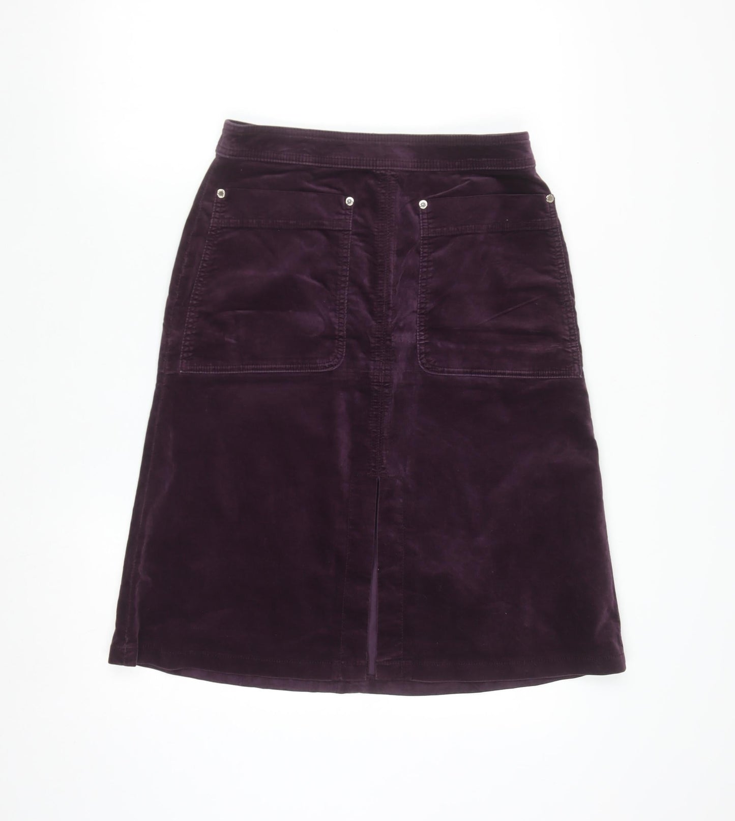 Marks and Spencer Women Purple A-Line Corduroy Skirt Size 10