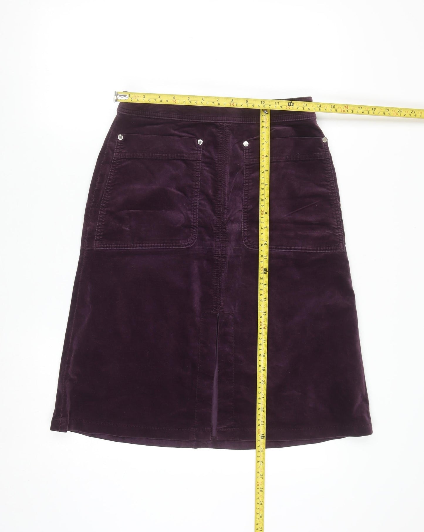 Marks and Spencer Women Purple A-Line Corduroy Skirt Size 10