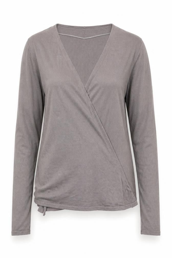 East Women’s Grey Wrap V-Neck Lightweight Knit Jumper Size 10