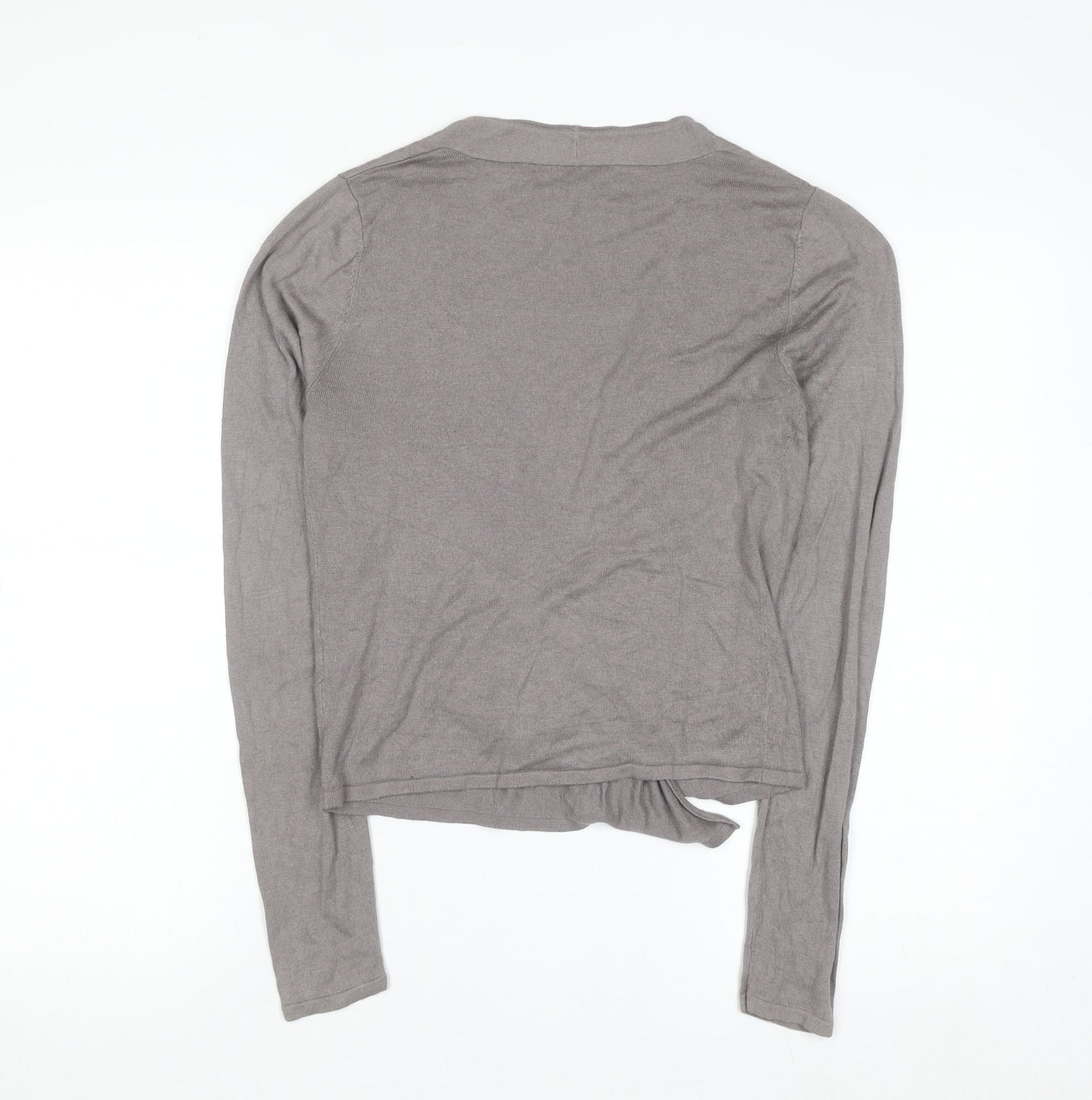 EAST Women’s Grey Wrap V-Neck Lightweight Knit Jumper Size 10