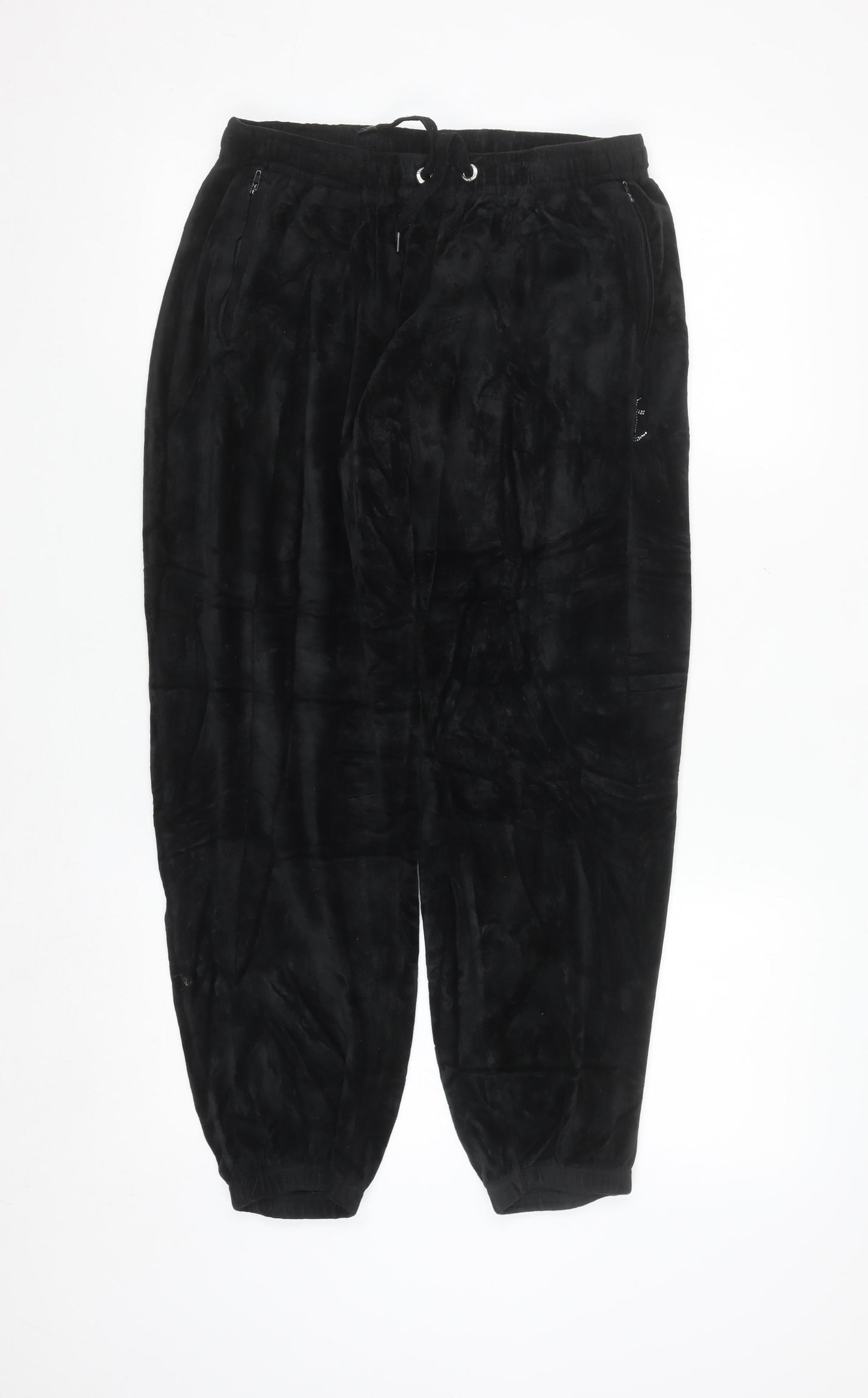 Juicy Couture Black Velour Jogger Trousers Women’s Medium
