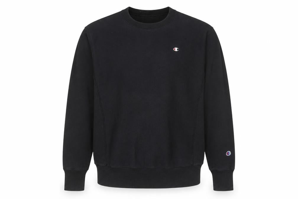 Champion Mens Black XL Pullover Crew Neck Fleece Sweatshirt