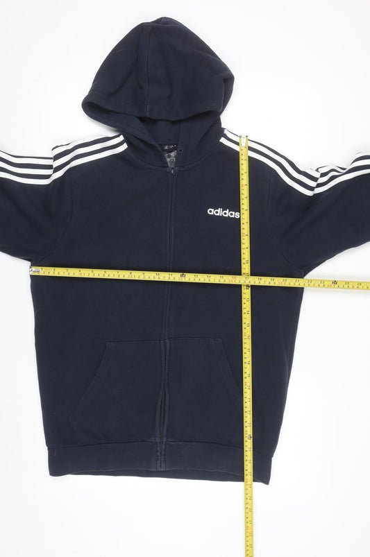Adidas Men's Blue Full Zip Hoodie Size M Sportswear Hooded Sweatshirt