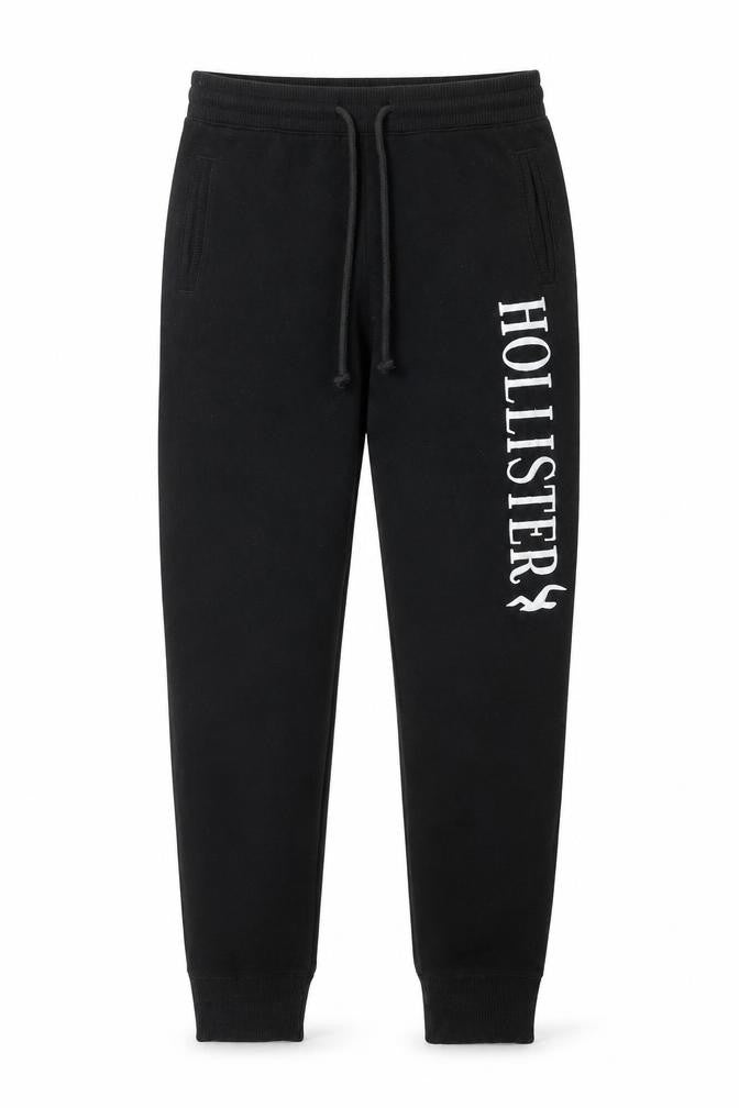 Hollister Men Black Small Sweatpants Jogger Cotton Blend Tapered Fit