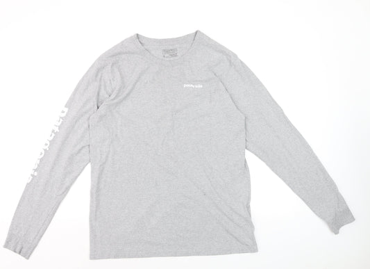 Patagonia Men's Grey Long Sleeve Regular Fit T-Shirt M