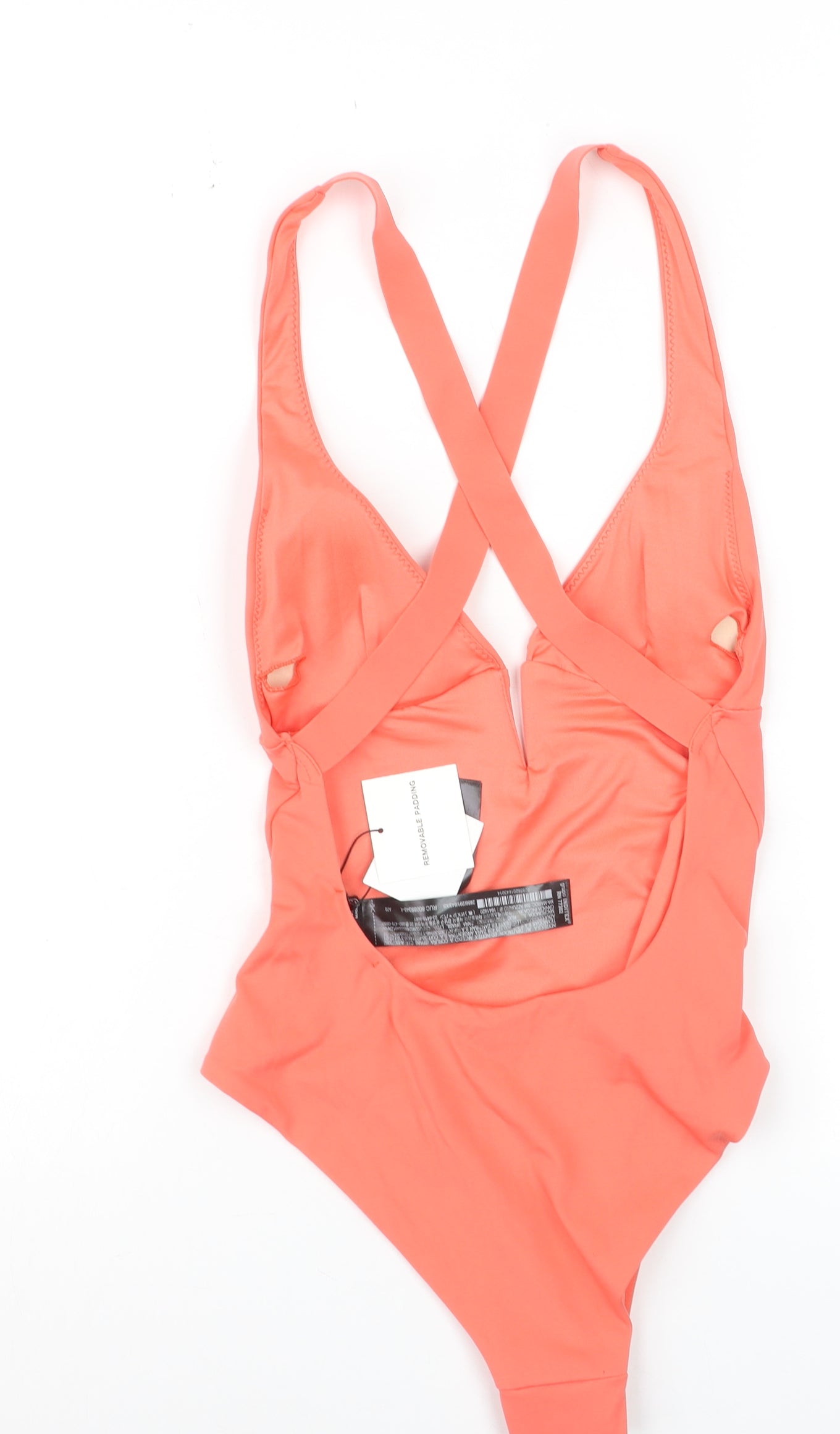 Zara Women Orange One Piece Swimsuit XS Polyamide Elastane