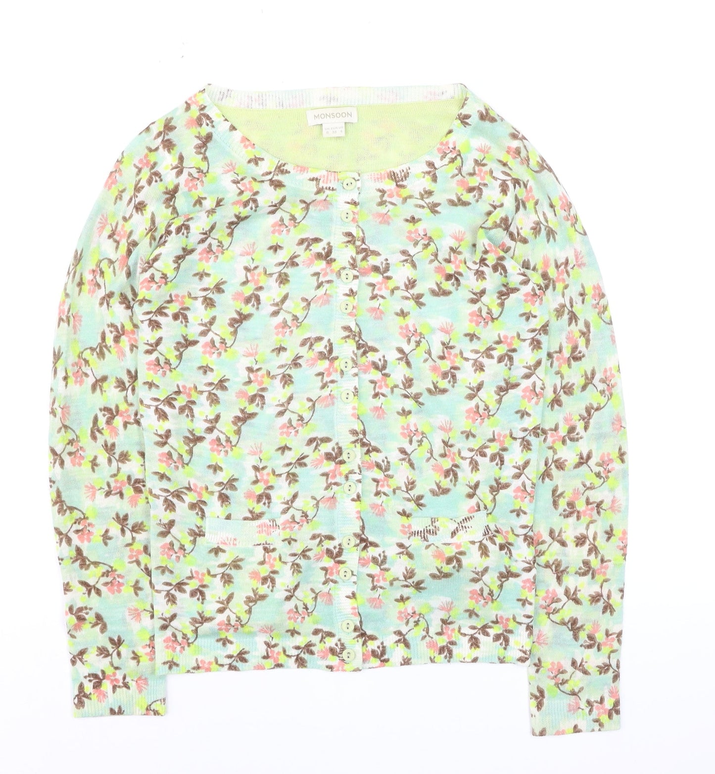 Monsoon Women’s Multicoloured Floral Long Sleeve Cardigan Size 8
