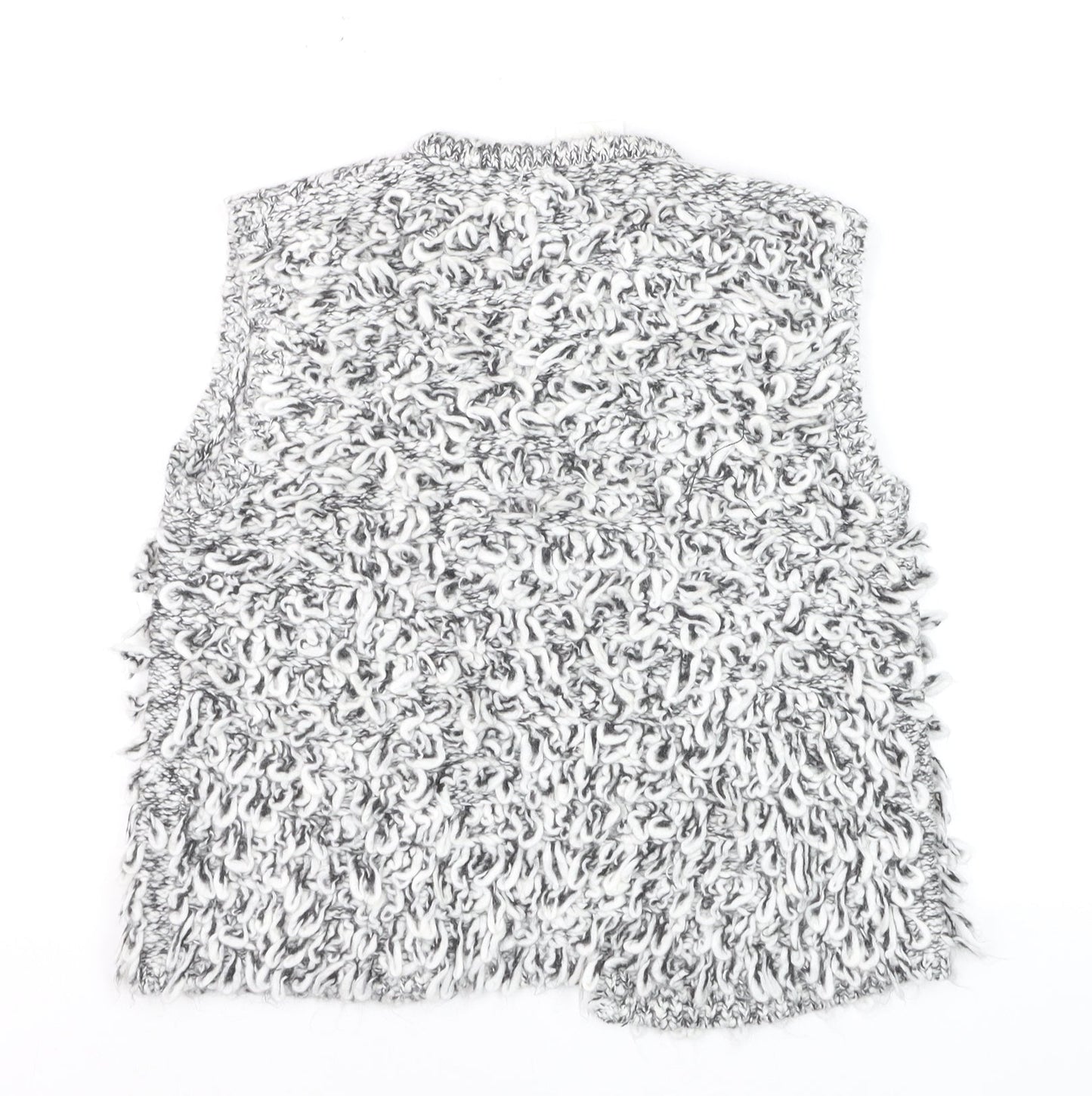 Marks and Spencer Women's Grey Chunky Knit Tie Vest S