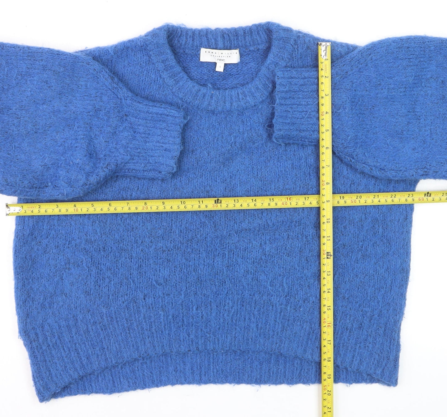 Next Emma Willis Women Blue Alpaca Wool Blend Chunky Knit Jumper S