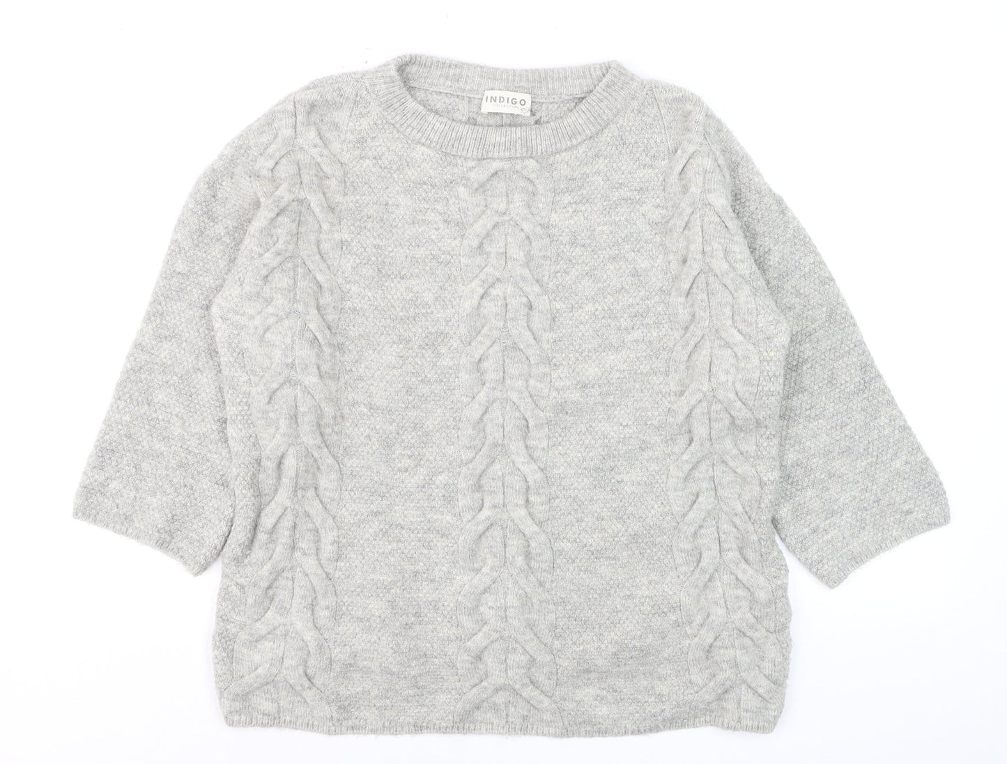 Marks and Spencer Women Grey Cable-Knit Pullover Jumper Size 12