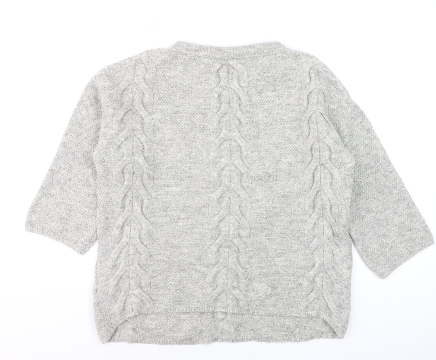 Marks and Spencer Women Grey Cable-Knit Pullover Jumper Size 12