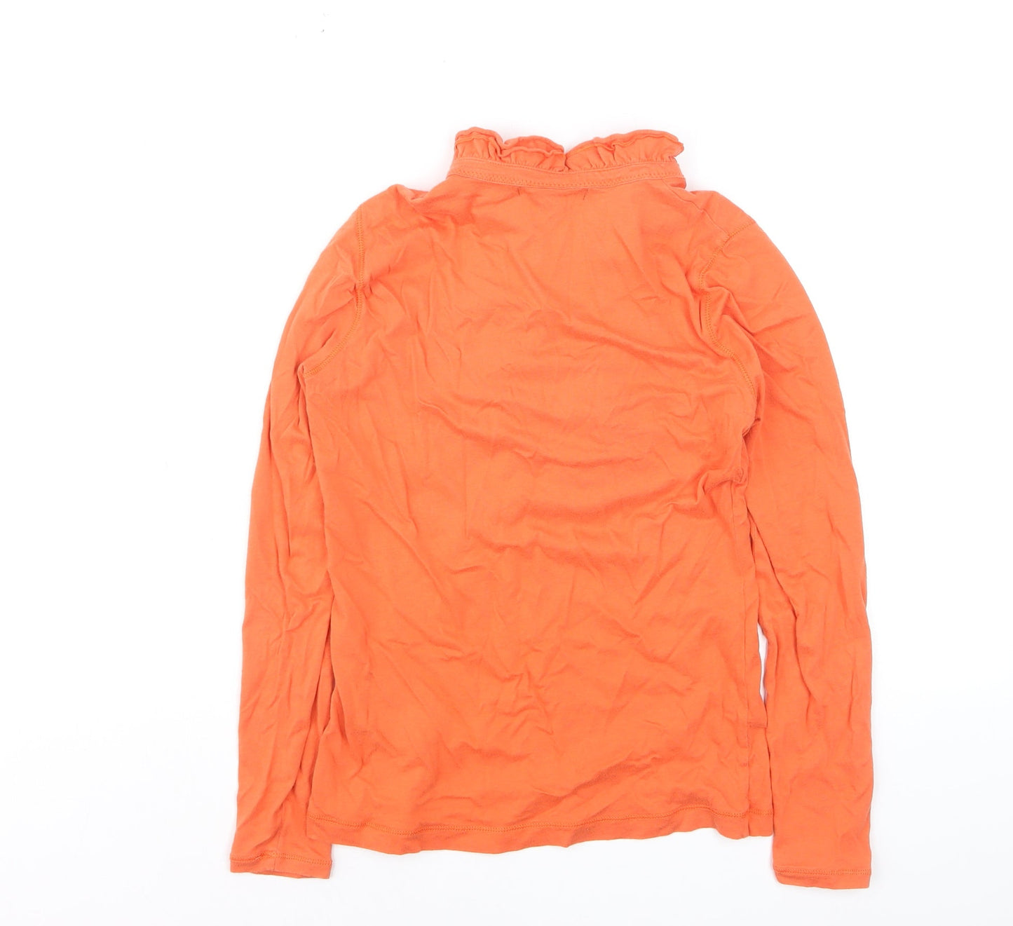 Ralph Lauren Women’s Orange Ruffle Long Sleeve Cotton Blouse Size S