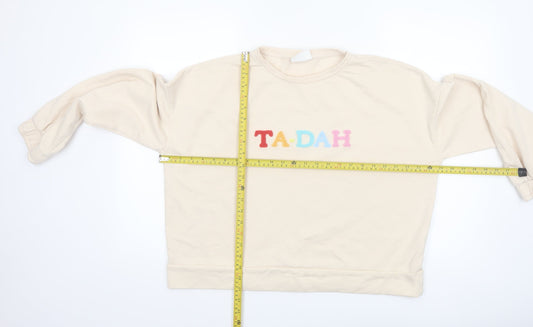 Chelsea Peers Women Beige TA-DAH Pullover Sweatshirt Small