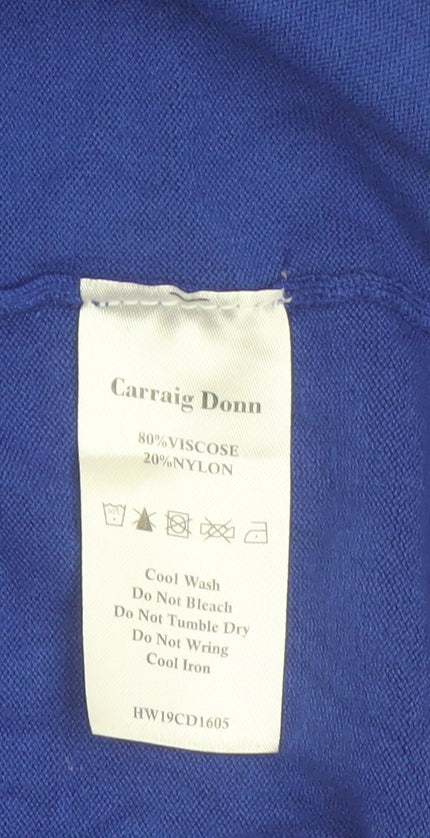 Rowen Avenue Women's Blue Long Sleeve Open Knit Cardigan M