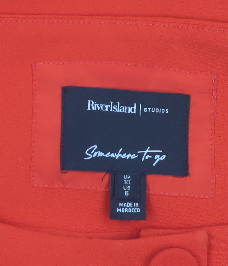 River Island Women’s Red Sleeveless Button Blouse Size 10