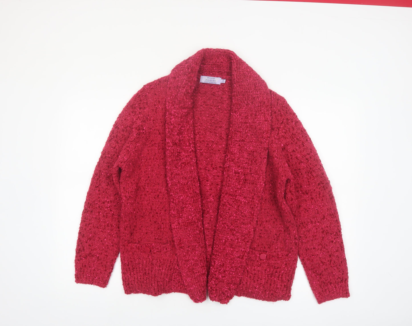 Honor Millburn Women’s Red Chunky Knit Open Cardigan Size 14-16