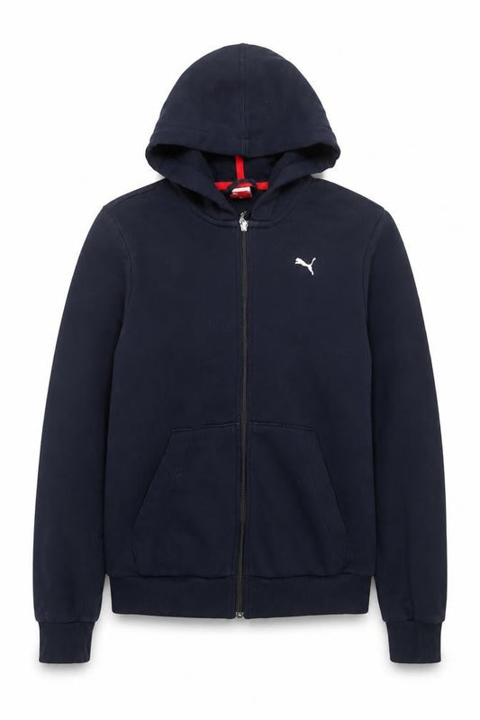 Puma Women’s Black Full Zip Hoodie UK 14 Cotton Blend Casual