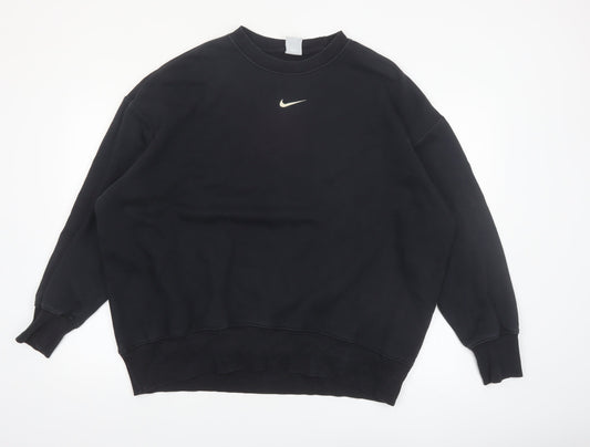 Nike Men Black Crew Neck Pullover Sweatshirt Size L