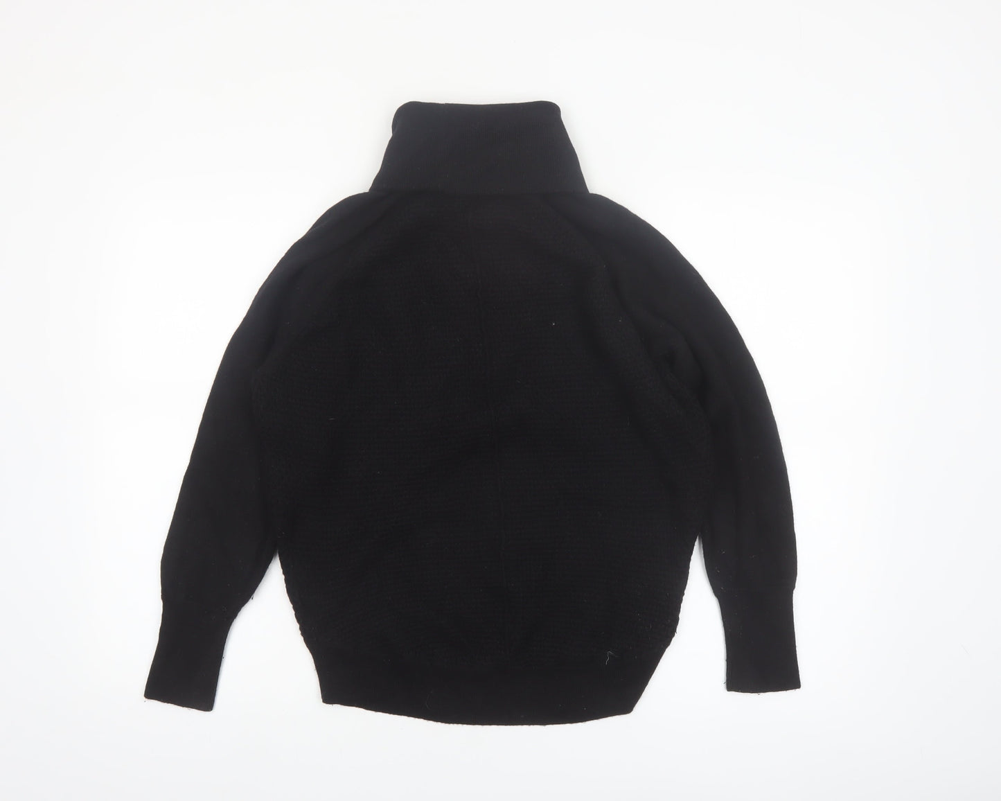 GAP Womens Black XS Roll Neck Merino Wool Jumper