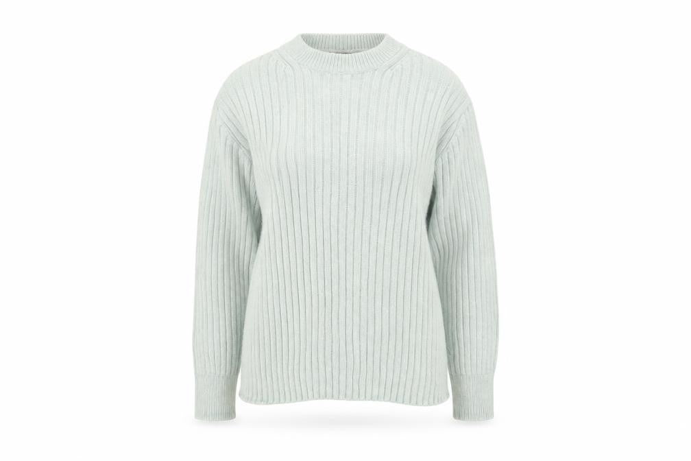 Marks & Spencer Women's Green Cotton Rib Knit Jumper Size 14