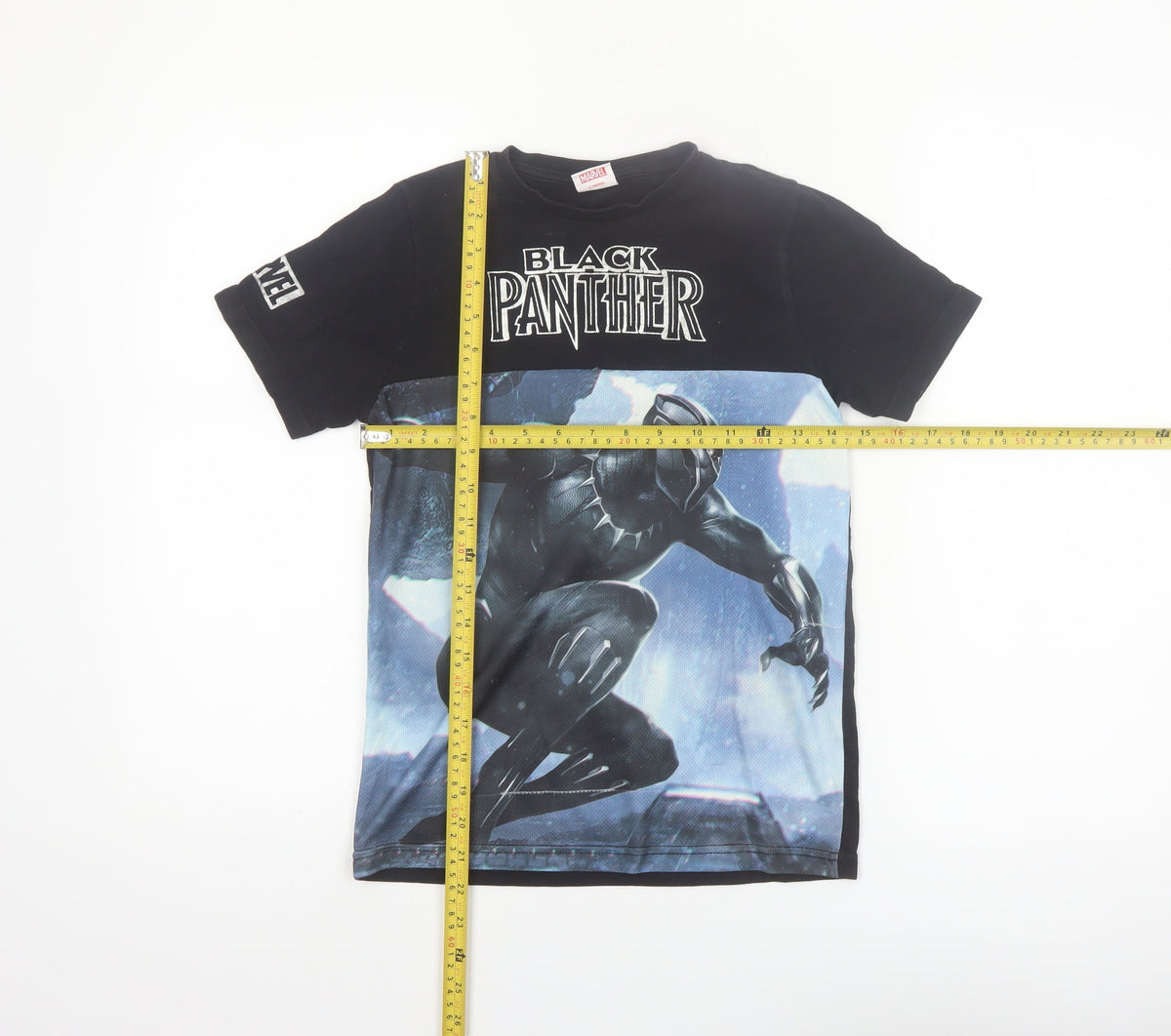 Marvel Boys Black Panther T-Shirt 8-9 Years Black Short Sleeve Graphic Top