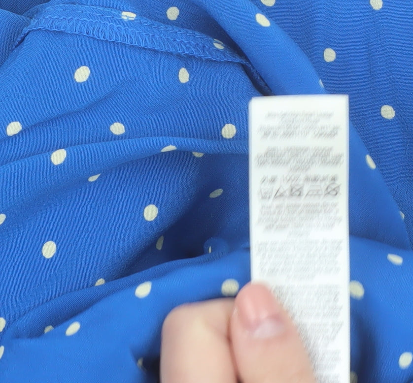 Miss Selfridge Women Blue Polka Dot A-Line Skirt Size 14