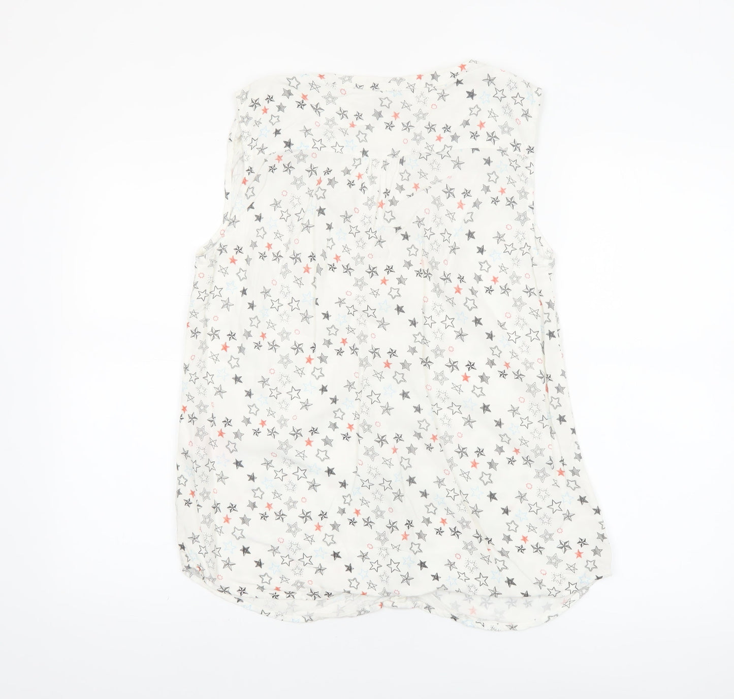 Vero Moda Women's White Star Print Sleeveless Viscose Blouse L