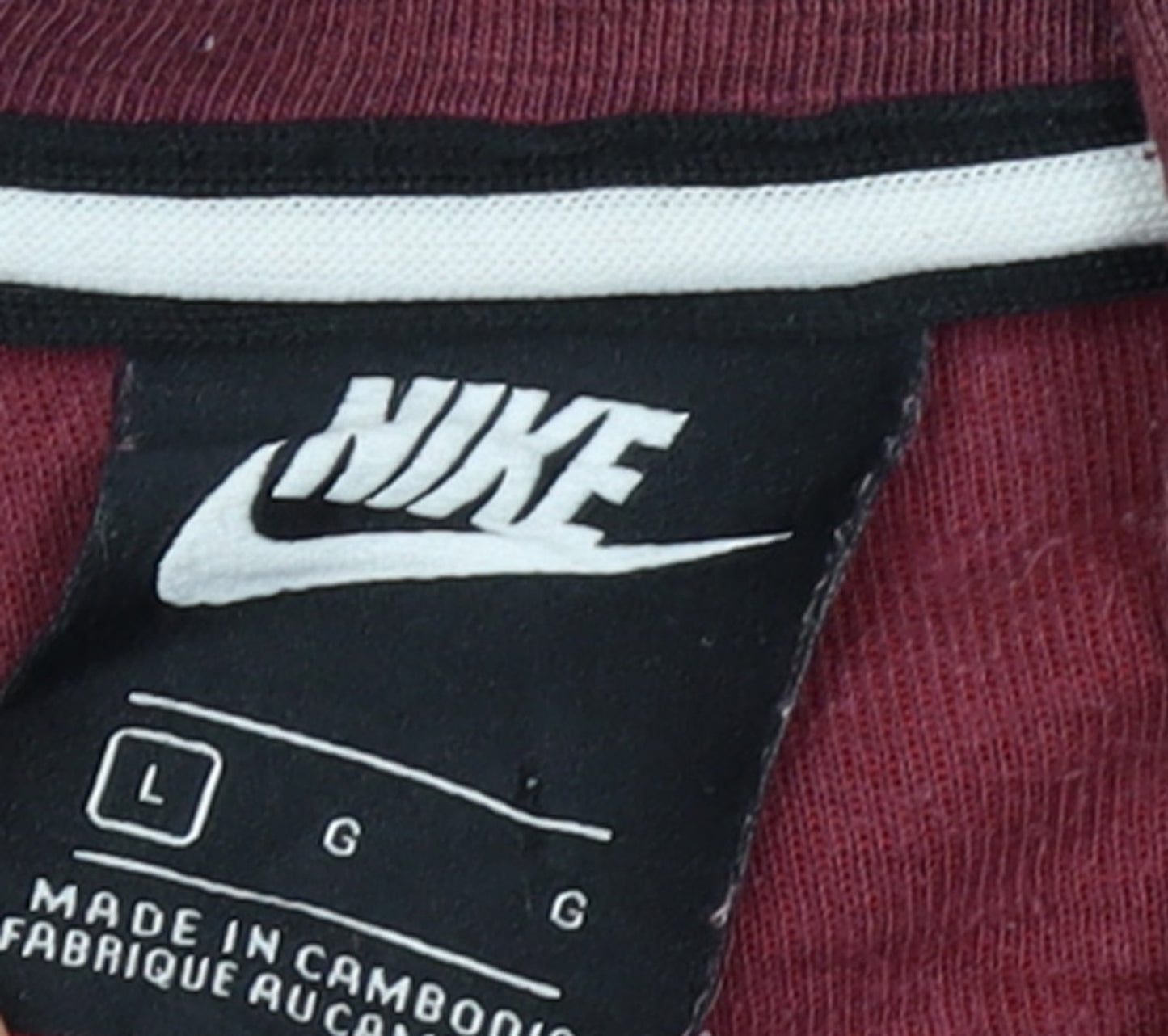 Nike Men's Red Full Zip Hoodie Large Cotton Blend
