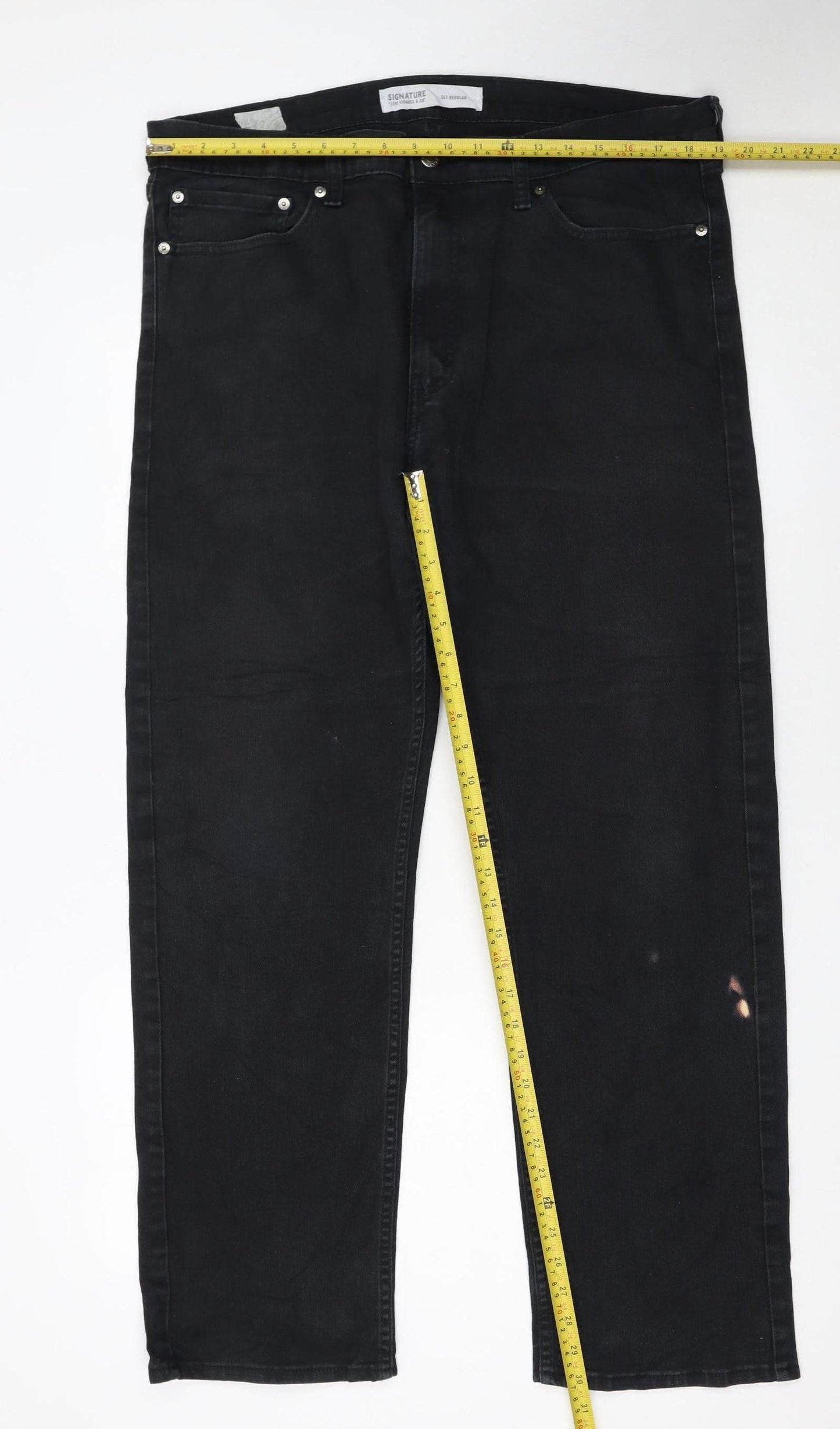 Levi Strauss & Co Men’s Black Straight Regular Fit Jeans 38x32