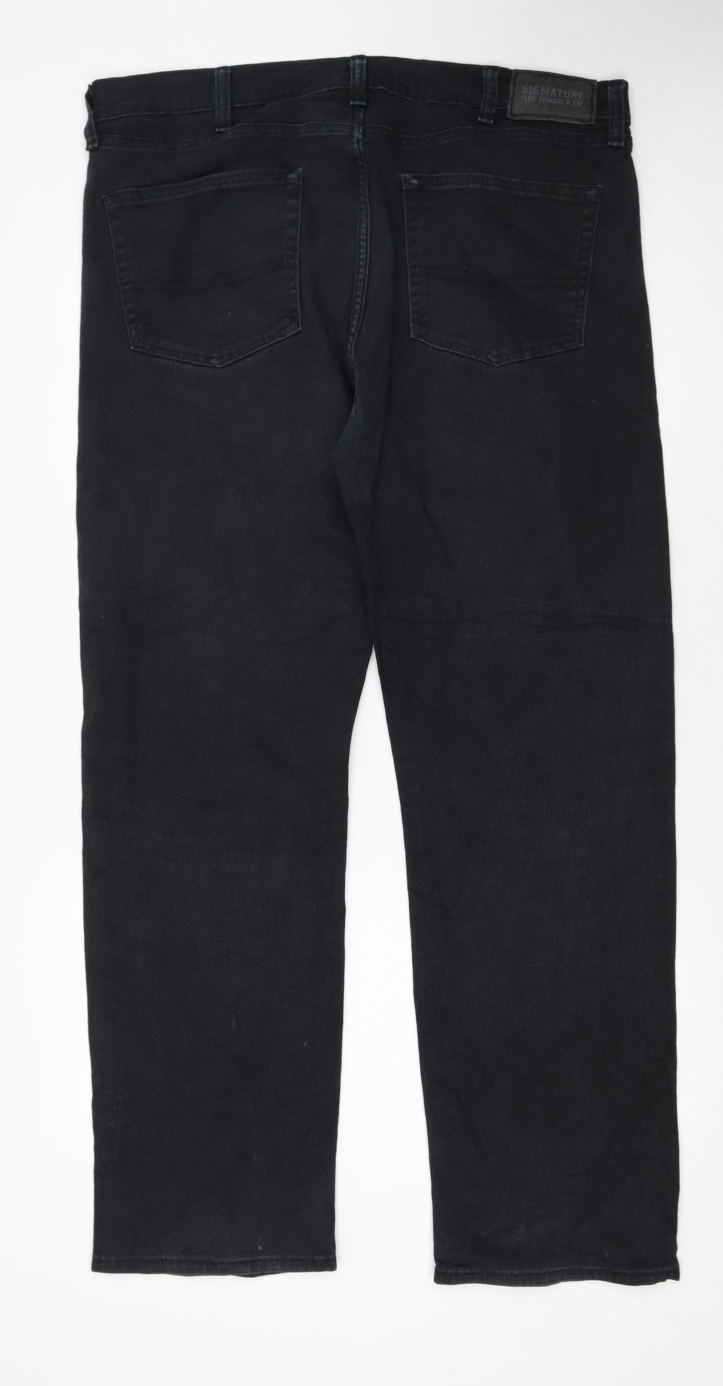 Levi Strauss & Co Men’s Black Straight Regular Fit Jeans 38x32