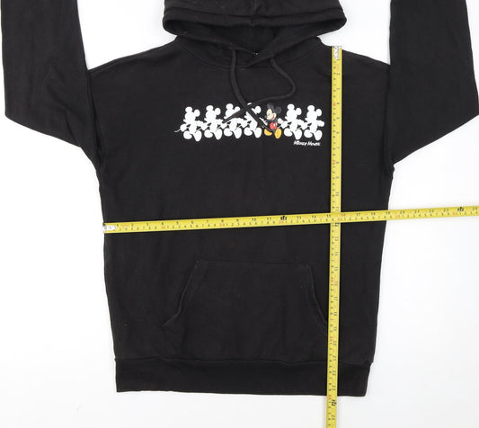 Disney Women Black 2XS Pullover Hoodie Mickey Mouse Graphic Cotton
